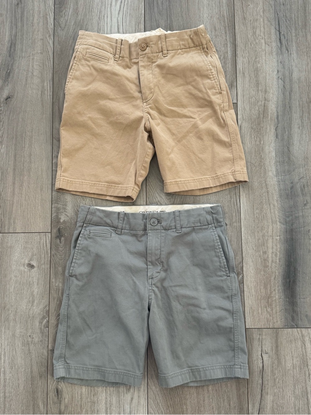 Crewcuts Boys Classic Fit Chino Uniform Shorts Lot of 2 in Tan and Gray